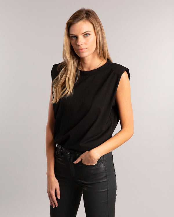 Black Padded Muscle T-shirt